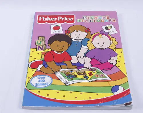 Fisher-Price picture dictionary book on a white background