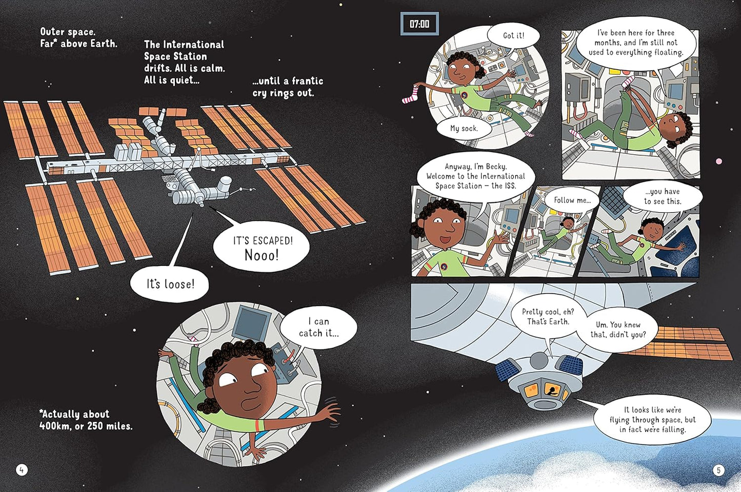Usborne 24 Hours in Space - Featuring illustrations of Astronauts and Space Station