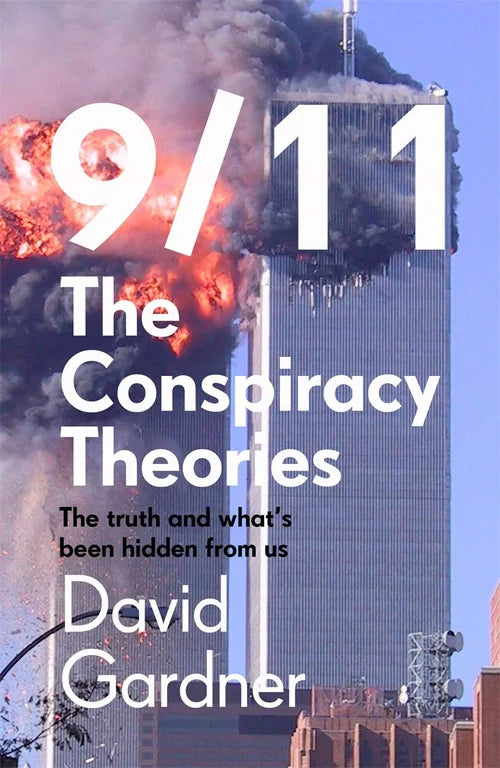 Book cover of '9/11: The Conspiracy Theories' by David Gardner with a background of the World Trade Center.
