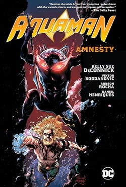 Comic book cover of Aquaman with a dark background