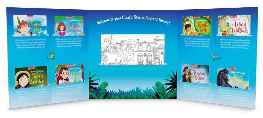 Children's book or storybook with colorful illustrations and text on a white background