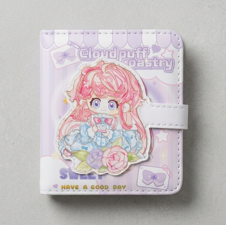 Cloudpuff Pastry Mini Binder Journal – Cute Anime Notebook & Diary Collection for Girls