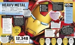 Comic book page with superhero character and text about heavy metal