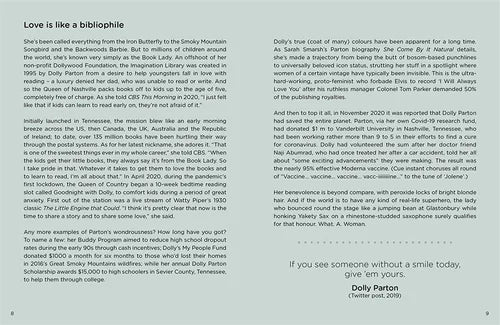 Text document with a quote about love and Dolly Parton, featuring a bibliography-style layout.
