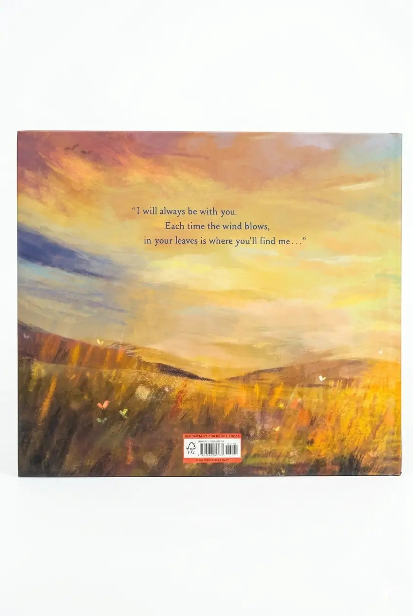 Painting of a landscape with a quote on a white background