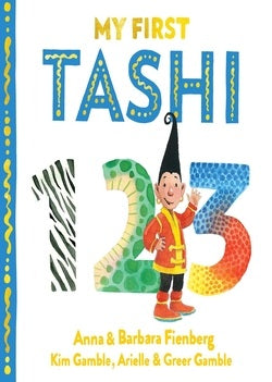 Children's book titled 'My First Tashi 123' with a colorful cover featuring a character and numbers.