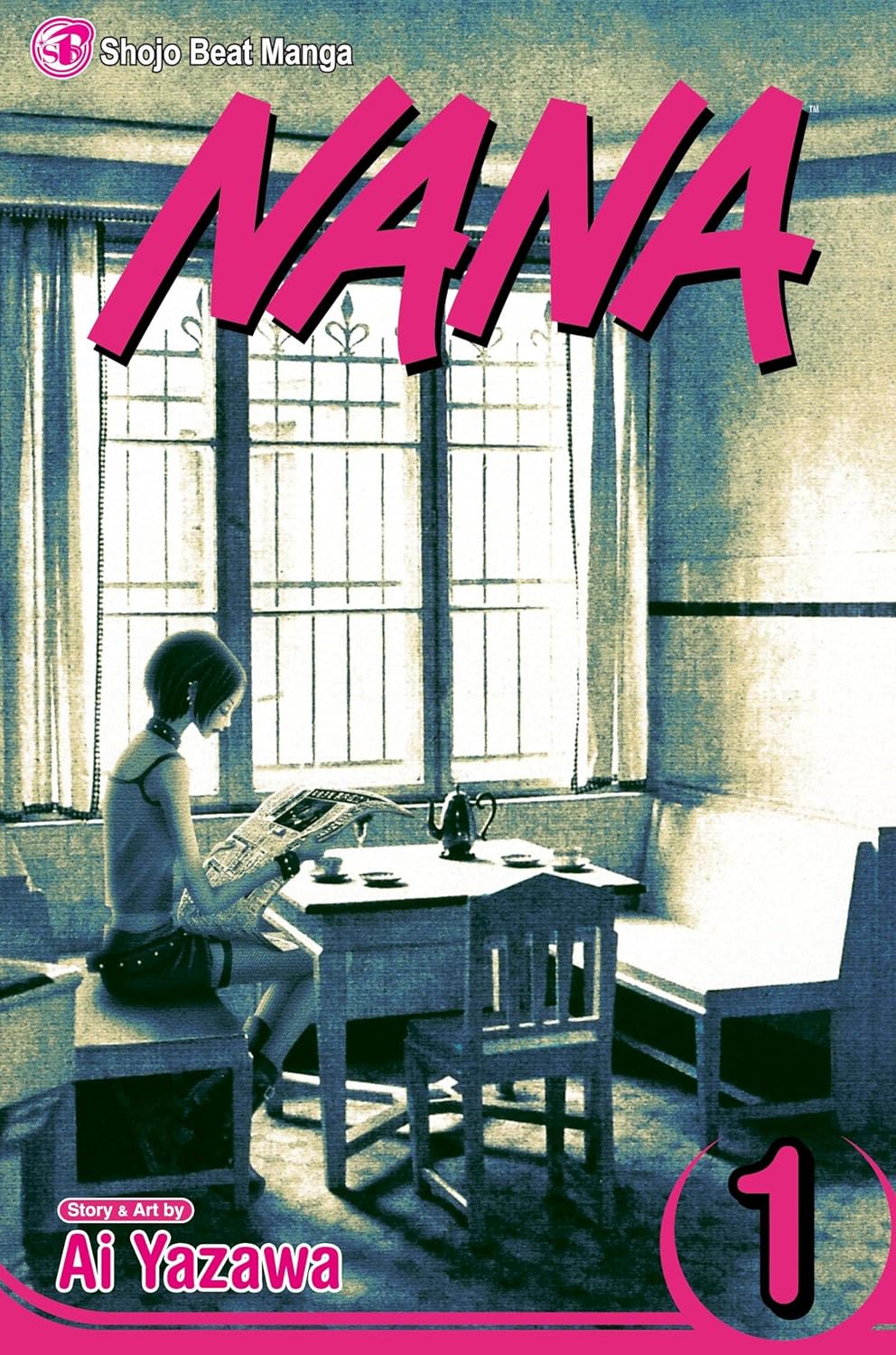 Cover of 'Nana' manga with a person sitting at a desk in a room with large windows.