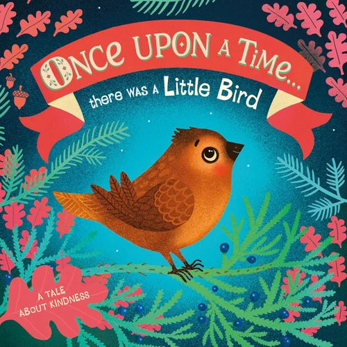 Book cover with a bird illustration and 'Once Upon a Time' text on a colorful background