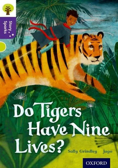 Book cover of 'Do Tigers Have Nine Lives?' with a tiger and child illustration.