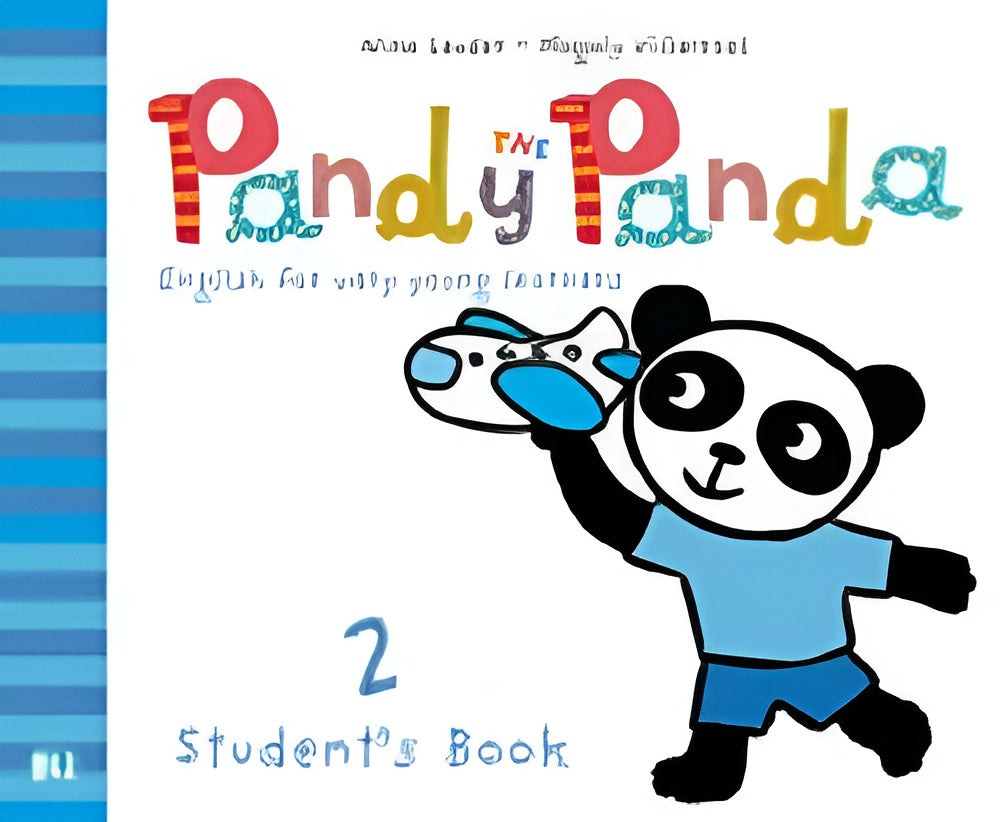 Book cover of 'Pandy the Panda Student's Book 2' with a panda character holding shoes.