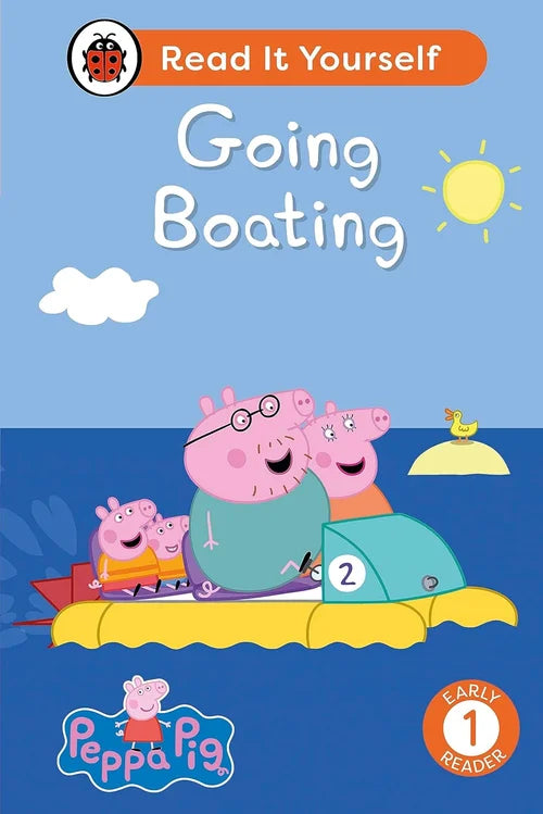 Book cover of 'Going Boating' from Peppa Pig series with characters on a boat.