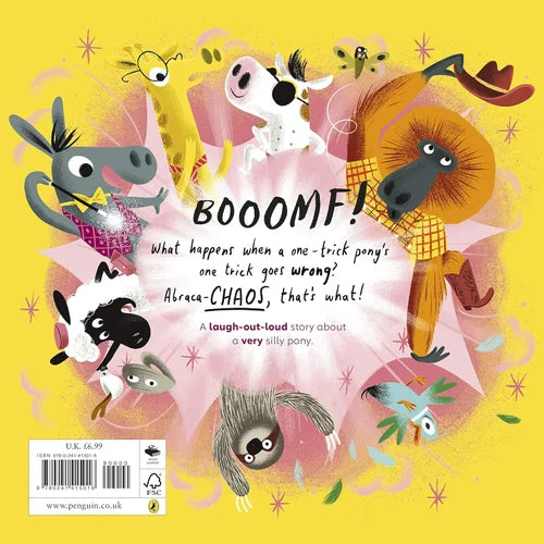 Illustrated book cover with cartoon animals and text on a yellow background