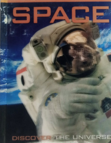 A preloved book titled 'SPACE Discover The Universe' with a picture of an astronaut on the cover.