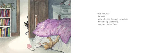 Illustration of a child waking up with a purple pillow and teddy bear, with text on a white background.