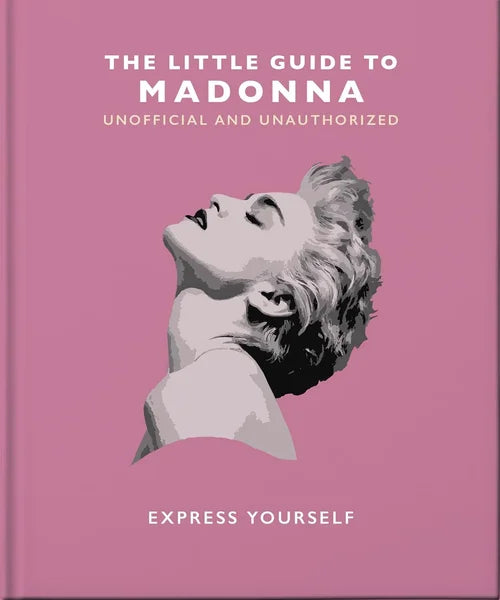 Book cover of 'The Little Guide to Madonna' with a pink background and Madonna's portrait.