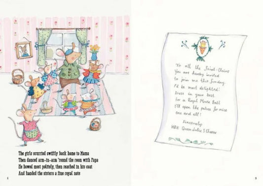 Illustration of a family scene with text on a white background