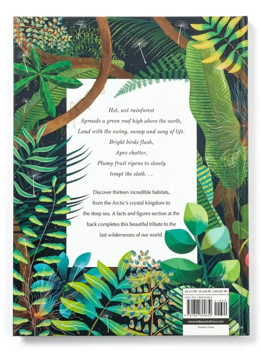 Book cover with a vibrant jungle illustration and text on a white background