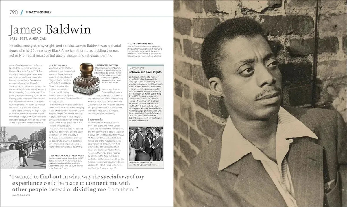Black and white portrait of a man with text on the left side against a brick wall.