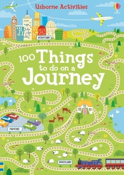 Book cover of '100 Things to do on a Journey' with colorful illustrations and text.