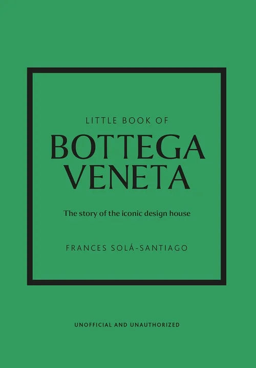 Green book cover with 'Little Book of Bottega Veneta' text on a green background