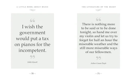 Two book pages with quotes by Edith Wharton and Arthur Conan Doyle on a white background.