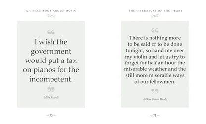 Two book pages with quotes by Edith Wharton and Arthur Conan Doyle on a white background.