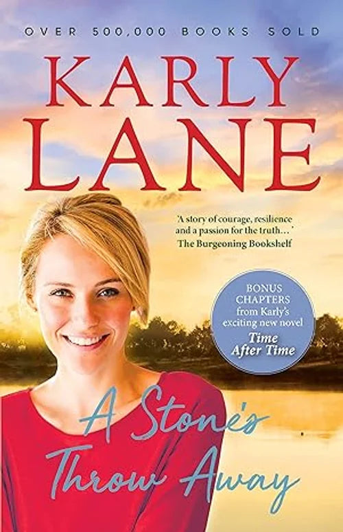Book cover with a woman's face, 'Karly Lane' text, and scenic background