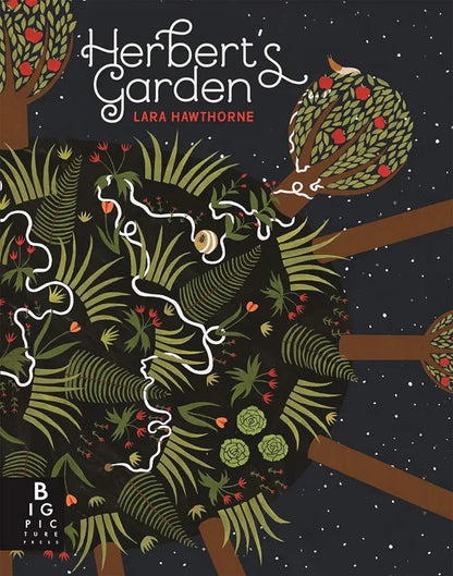 Illustrated cover of 'Herbert's Garden' showing a garden scene with plants, animals, and a character named Herbert.