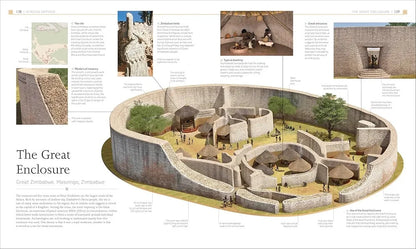 Architectural model of 'The Great Enclosure' with explanatory text and images on a white background.