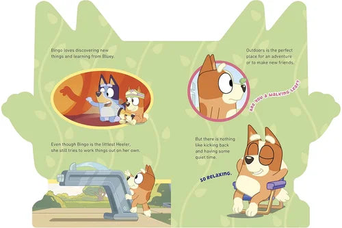Illustrations of cartoon dogs on a green background with text