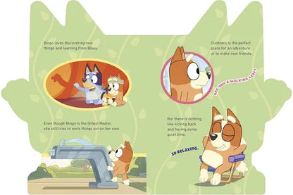 Illustrations of cartoon dogs on a green background with text