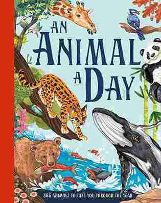 Book cover of 'An Animal a Day' with various animals on a colorful background