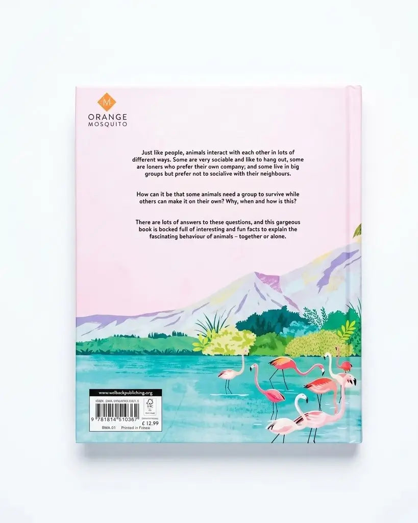 Back cover of the Orange Mosquito 'Just Like people, animals interact with each other.