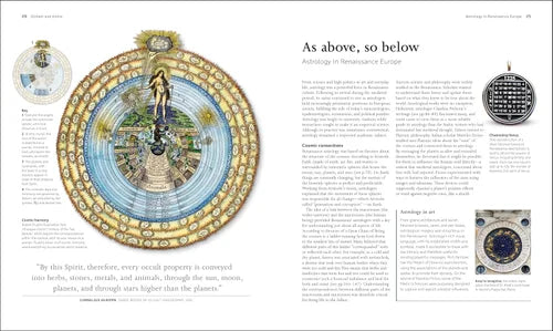 Decorative page with astronomical diagram and text on a white background
