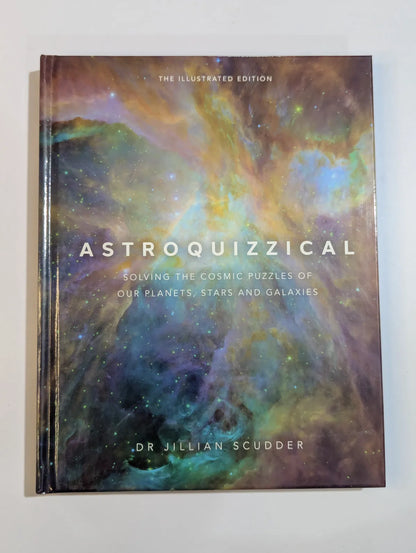 Book titled 'Astroquizzical' with a cosmic design on the cover