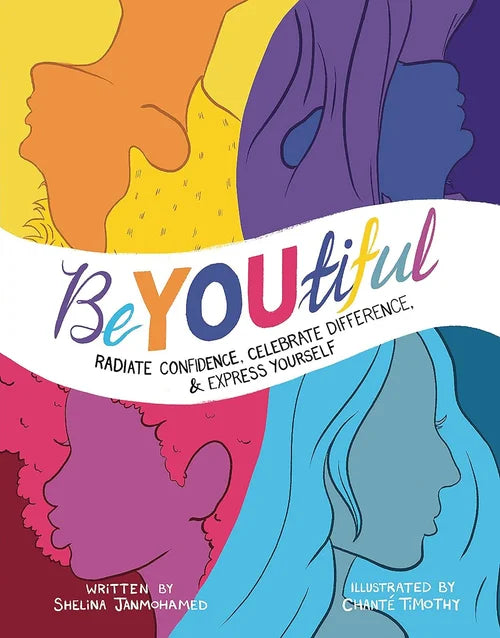 Book cover with colorful silhouettes and 'BeYOUtiful' text