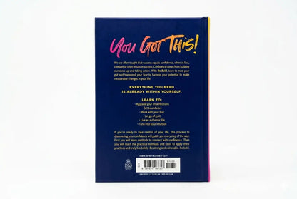 Back cover of a book with motivational text on a white background