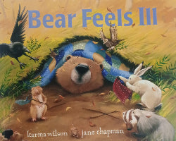 Cover of the book 'Bear Feels III' featuring illustrations of a bear, a bird, and a rabbit in a natural setting with a blue sky.