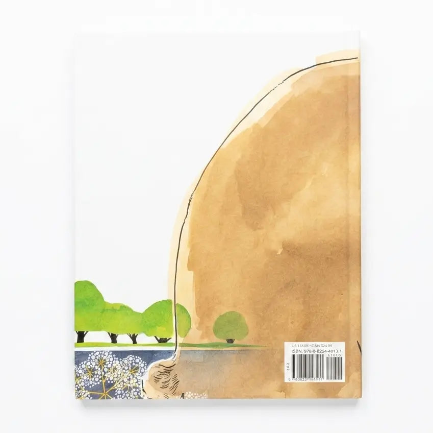 Book with a scenic cover on a white background