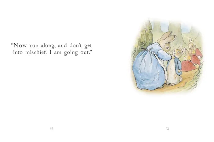 Illustration of a rabbit and a bear with text on a white background