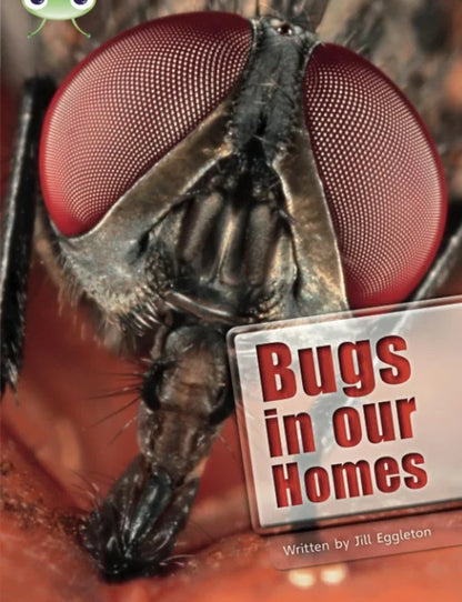Book cover of 'Bugs in our Homes' with a close-up of a fly on a human arm.