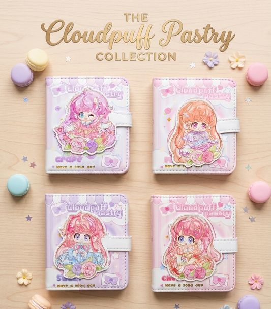 Cloudpuff Pastry Mini Binder Journal – Cute Anime Notebook & Diary Collection for Girls