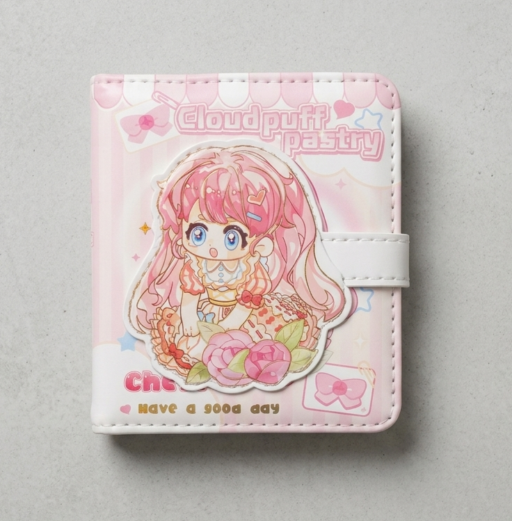 Cloudpuff Pastry Mini Binder Journal – Cute Anime Notebook & Diary Collection for Girls