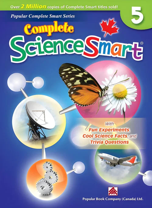 Book cover of 'Complete Science Smart' with scientific imagery and colorful design.