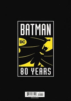 Batman 80 Years DC Comics celebration logo on a black background