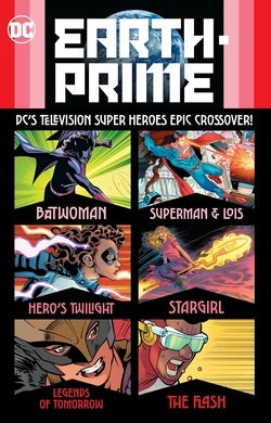 Comic book cover featuring DC superheroes with 'Earth-Prime' title