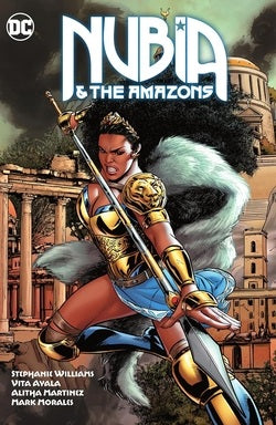 Comic book cover featuring a warrior with 'Nubia & The Amazons' title