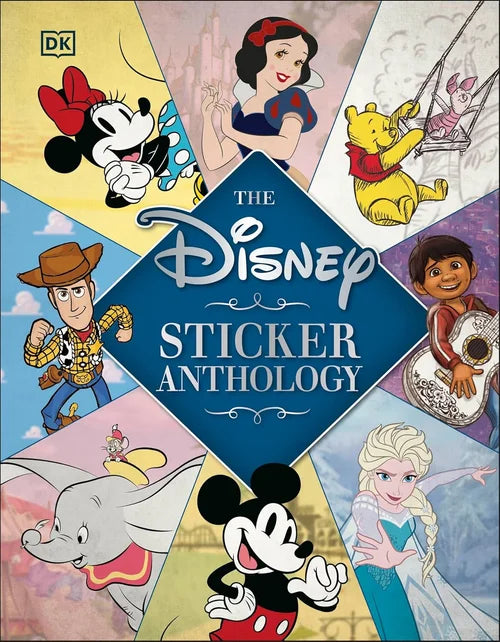 Disney Sticker Anthology book cover with various characters and DK logo