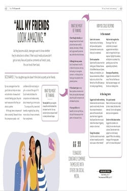 Magazine page with text and illustration of three women taking a selfie.