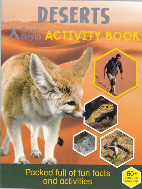 Deserts activity book with a fennec fox and desert scenes on the cover